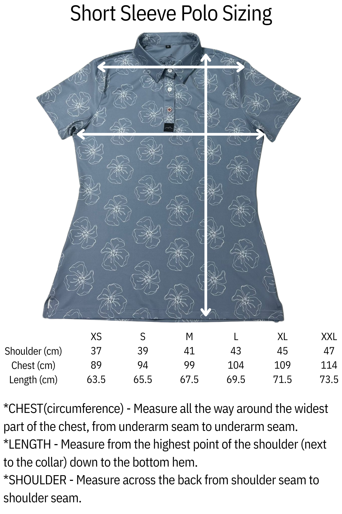 Women's Short Sleeve Golf Polo - Blue Bloom