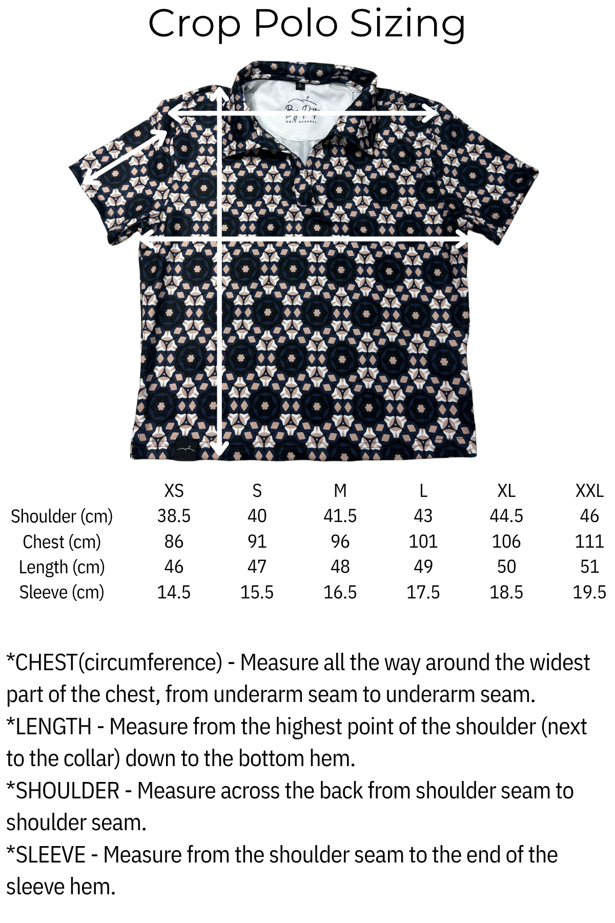 Women's Cropped Golf Polo - Par-fect Geometry