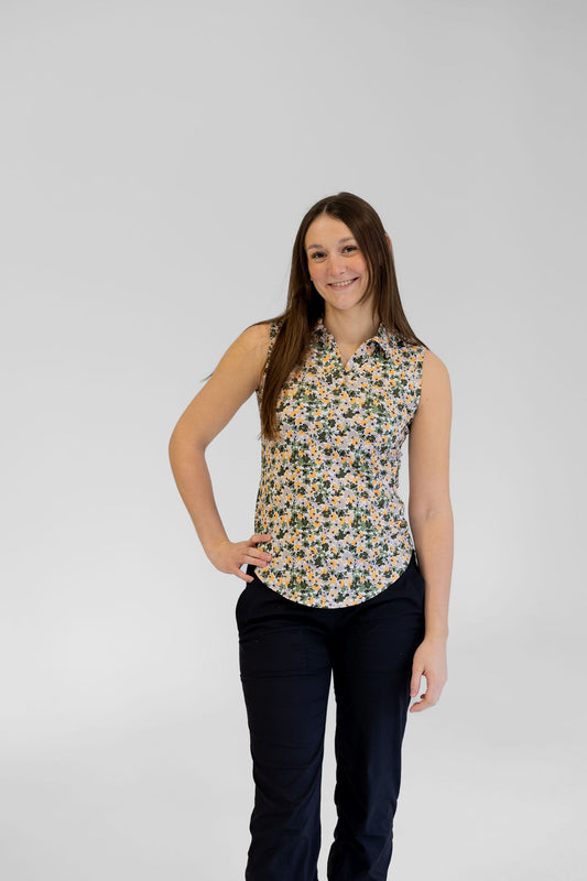 Women's Sleeveless Golf Polo - Bloom