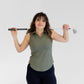 Women's Sleeveless Ribbed Golf Polo - Fairway Stripes (Green)