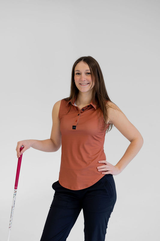 Women's Sleeveless Golf Polo - Canyon Swing