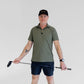 Men's Ribbed Golf Polo - Fairway Stripes (Green)
