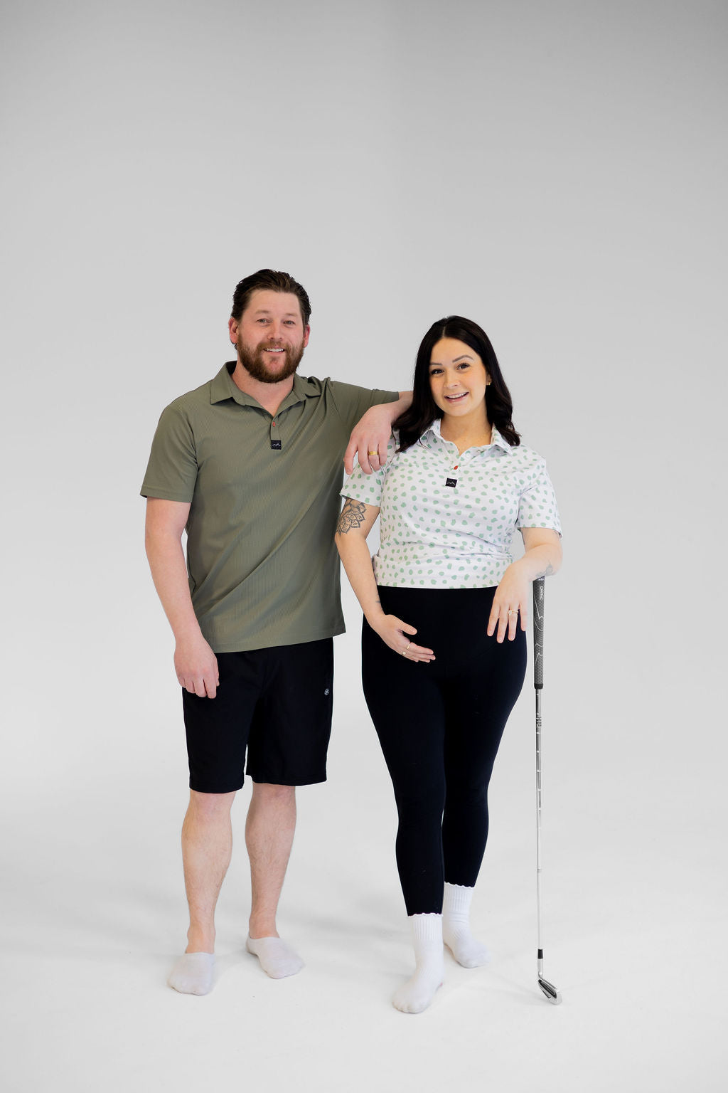 Men's Ribbed Golf Polo - Fairway Stripes (Green)