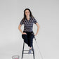 Women's Cropped Golf Polo - Par-fect Geometry