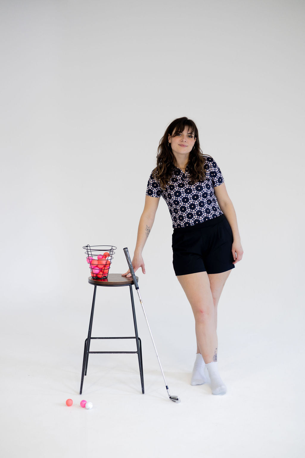 Women's Cropped Golf Polo - Par-fect Geometry