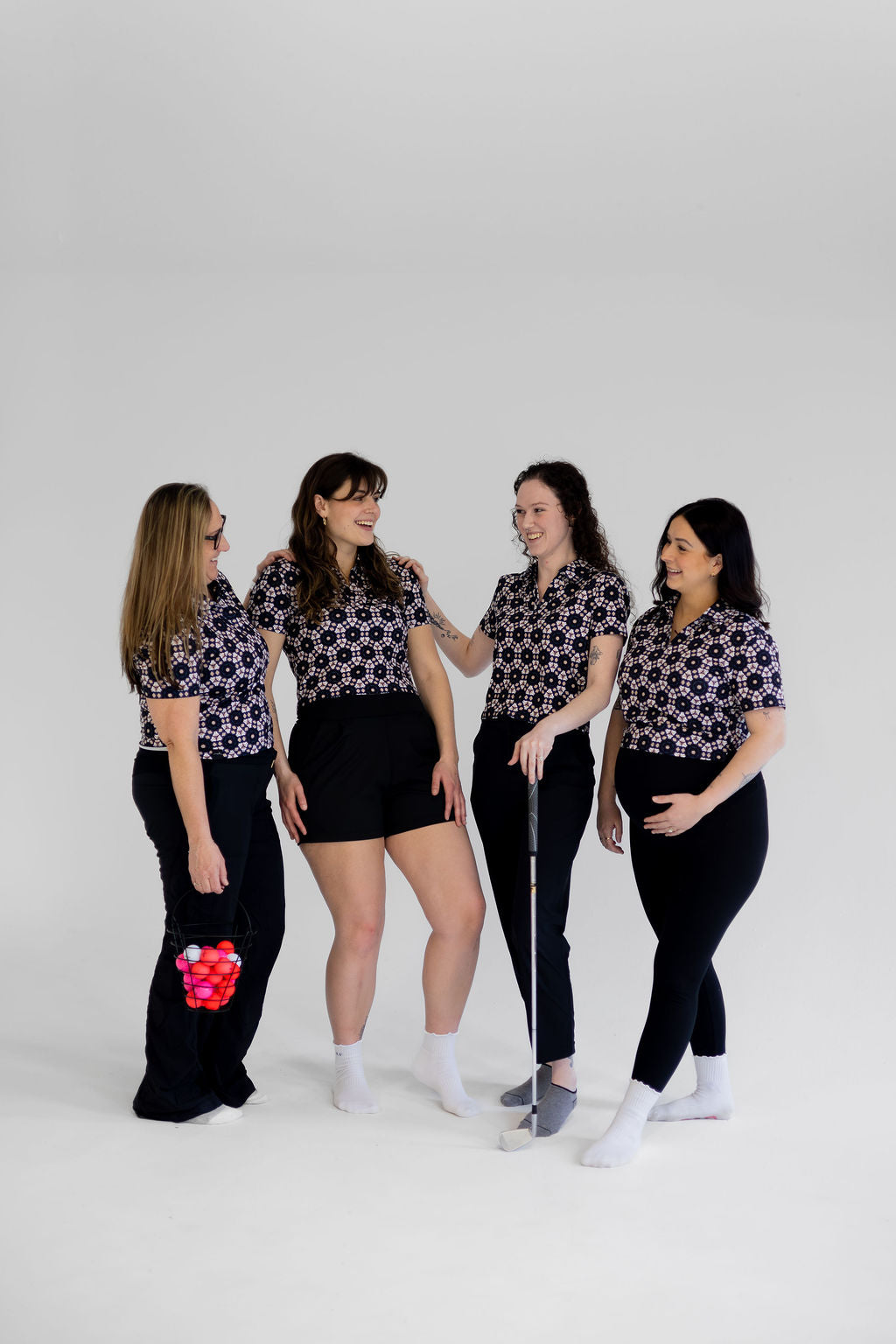 Women's Cropped Golf Polo - Par-fect Geometry