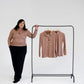 Women's Long sleeve Golf Polo - Terracotta Scattered Lies