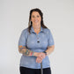 Women's Short Sleeve Golf Polo - Blue Bloom
