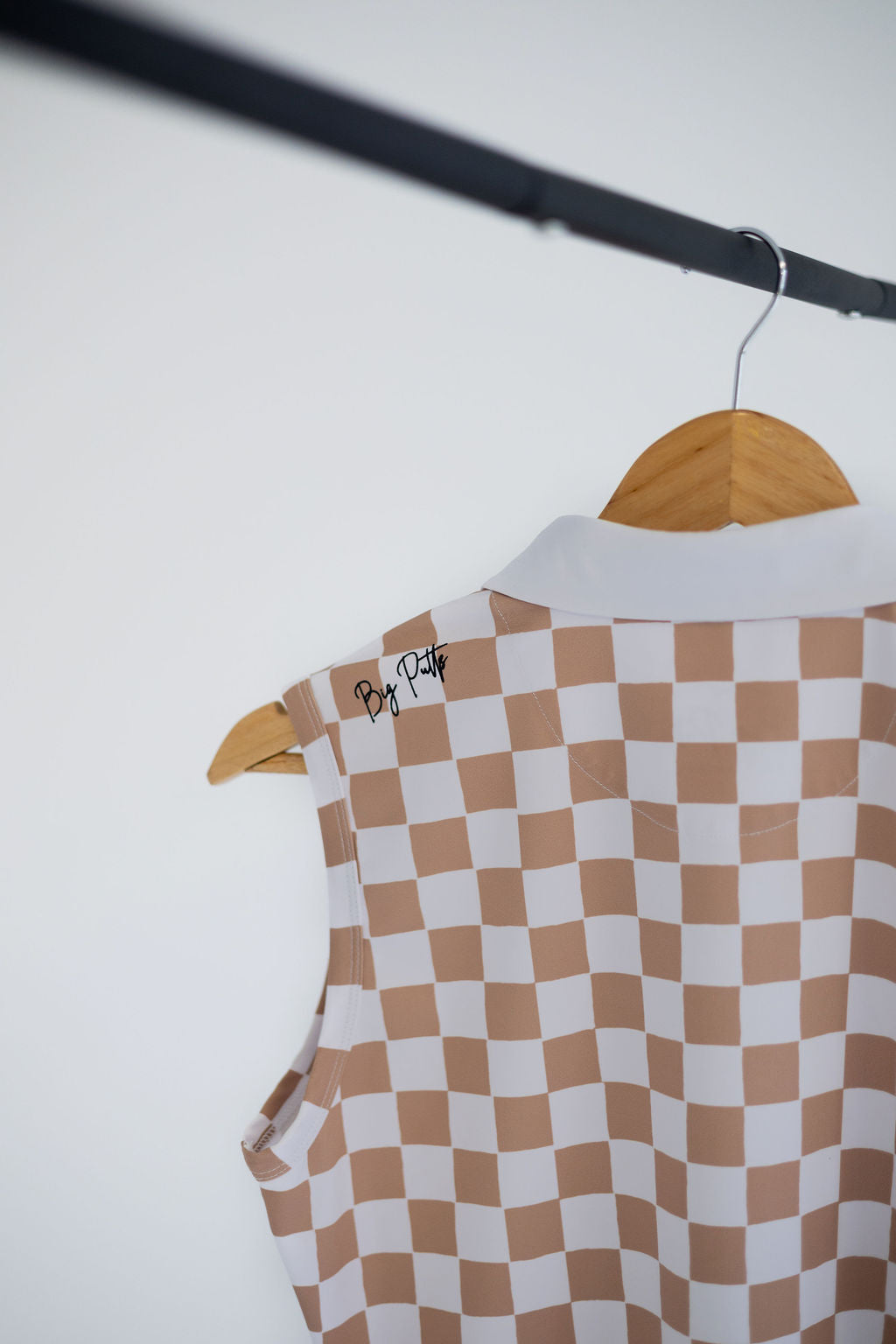 Women's Sleeveless Golf Polo - Checkered Flag