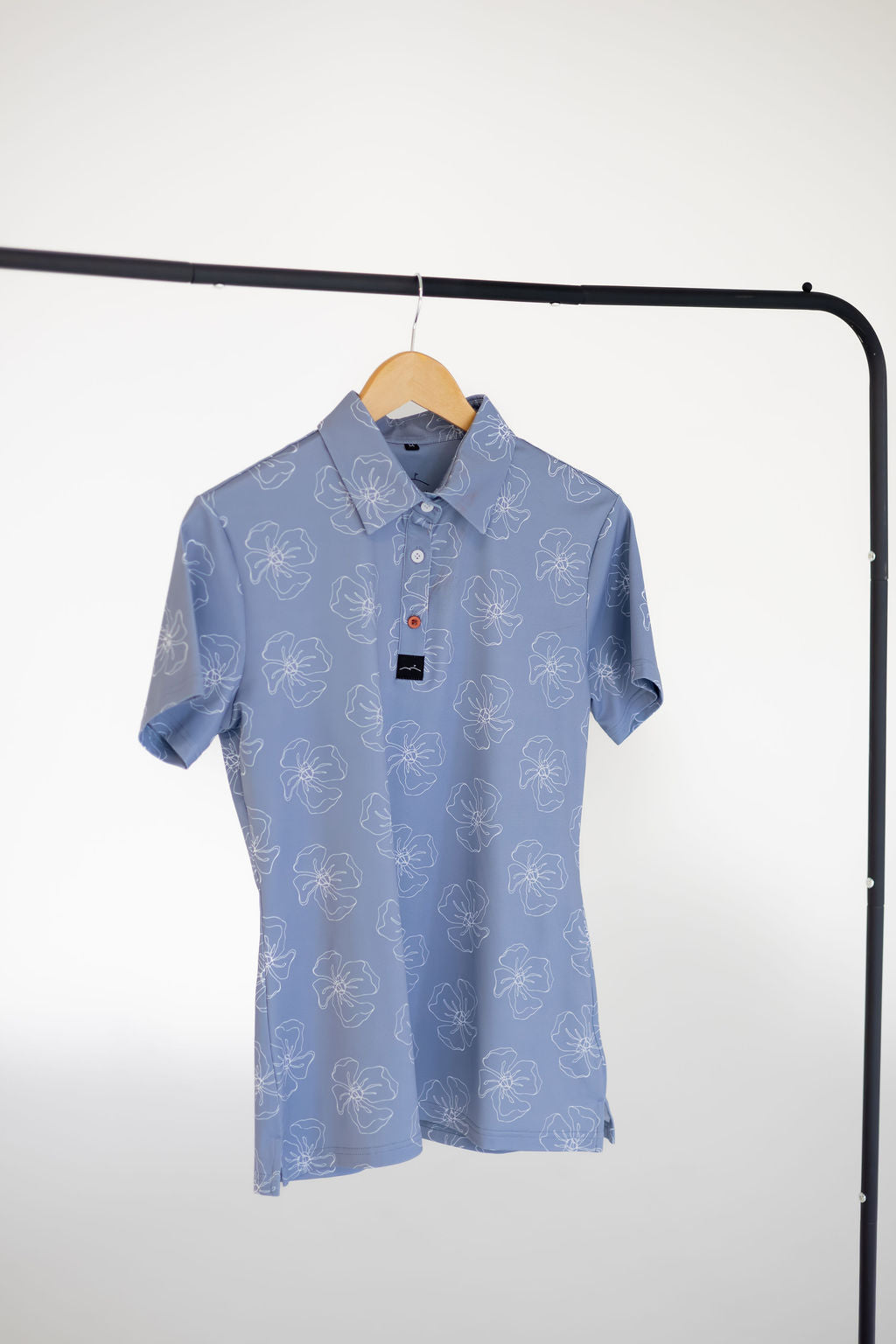 Women's Short Sleeve Golf Polo - Blue Bloom