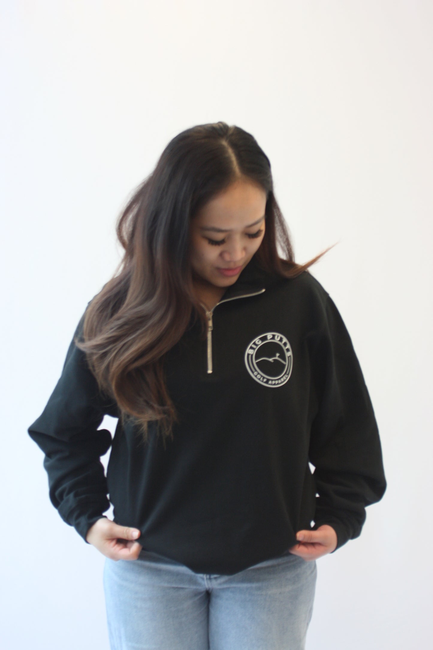 Unisex Choose Your Design - 1/4 Zip Sweatshirt (Black)