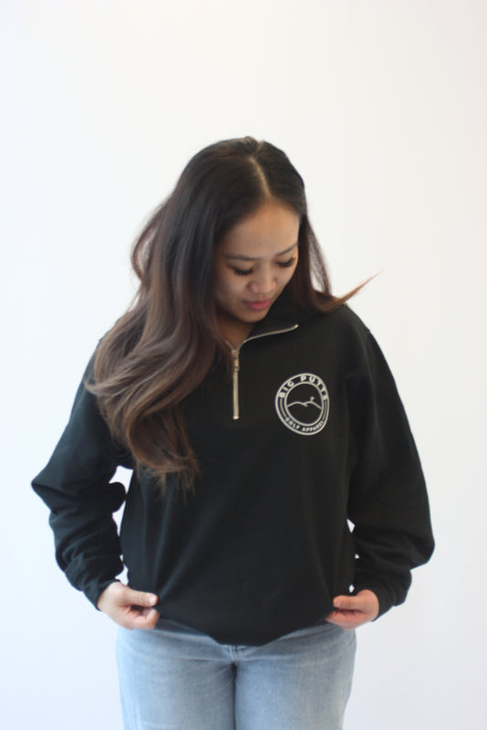 Unisex Choose Your Design - 1/4 Zip Sweatshirt (Black)