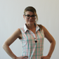 Women’s Sleeveless Golf Polo - Par Plaid