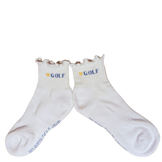 'HEART' Golf Ruffle Socks